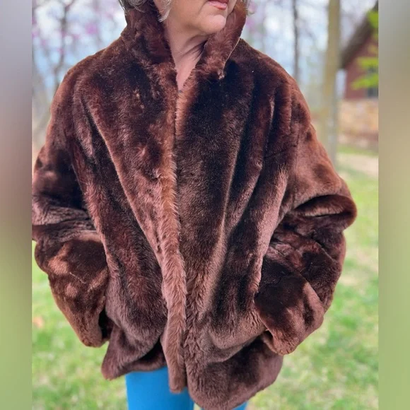 Source Unknown | Jackets & Coats | Vintage Faux Fur Mouton Coat 